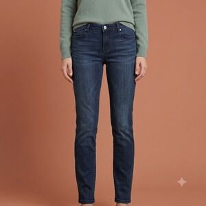 Caché‎ Dark Wash Straight Leg Jeans Women's Size 10 Blue Stretch Denim EUC